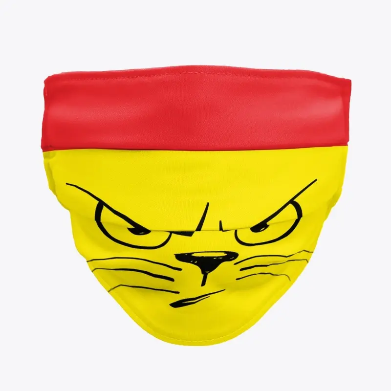 Unique mask angry cat motif